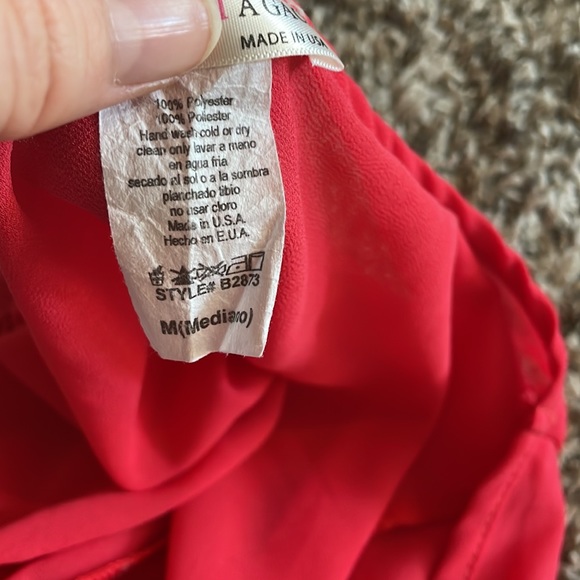 Worn once coral chiffon top - Picture 5 of 5